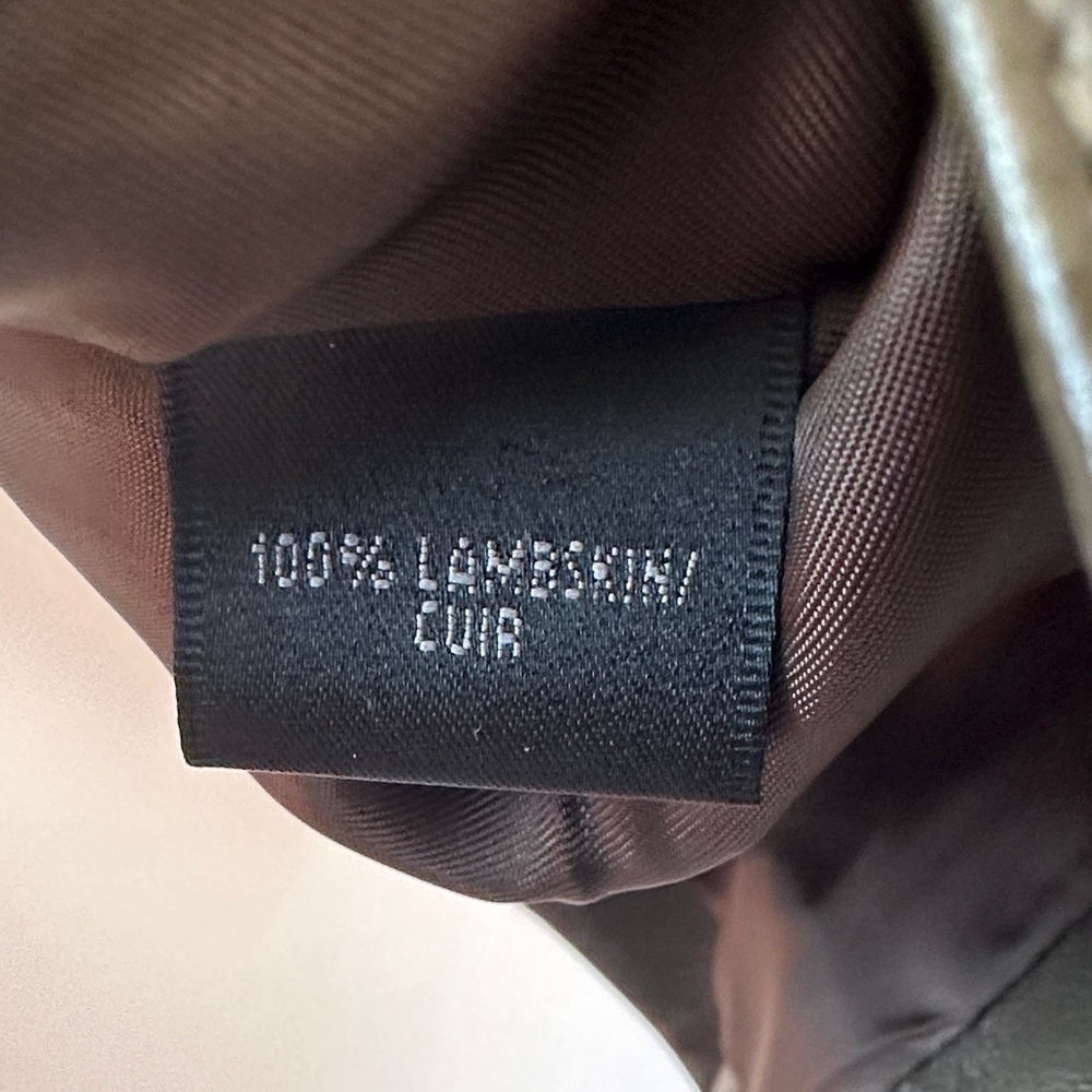 Lafayette 148 New York Dark Olive Leather Lambskin Blazer - Picture 9 of 9